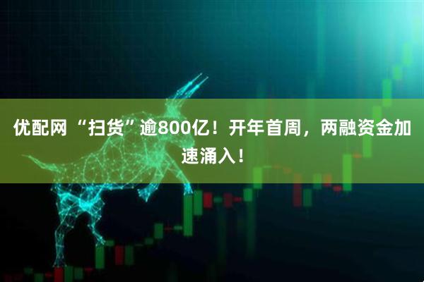 优配网 “扫货”逾800亿！开年首周，两融资金加速涌入！
