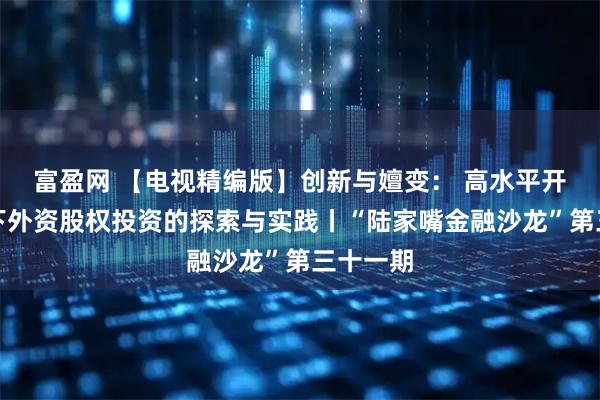 富盈网 【电视精编版】创新与嬗变： 高水平开放背景下外资股权投资的探索与实践丨“陆家嘴金融沙龙”第三十一期